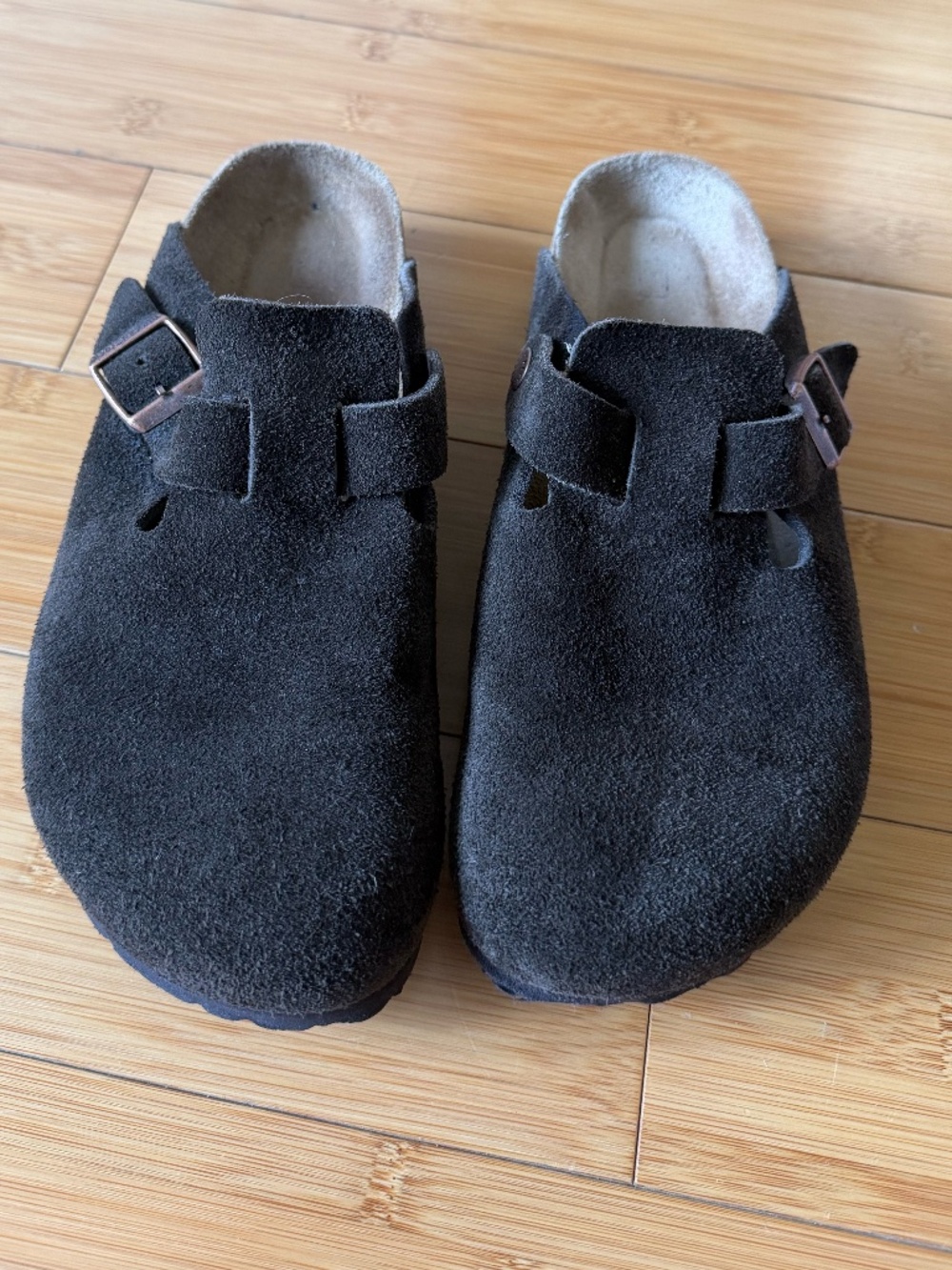 Birkenstock Boston Clogs Brown Suede | Size 39 / US 8 | Classic Buckle